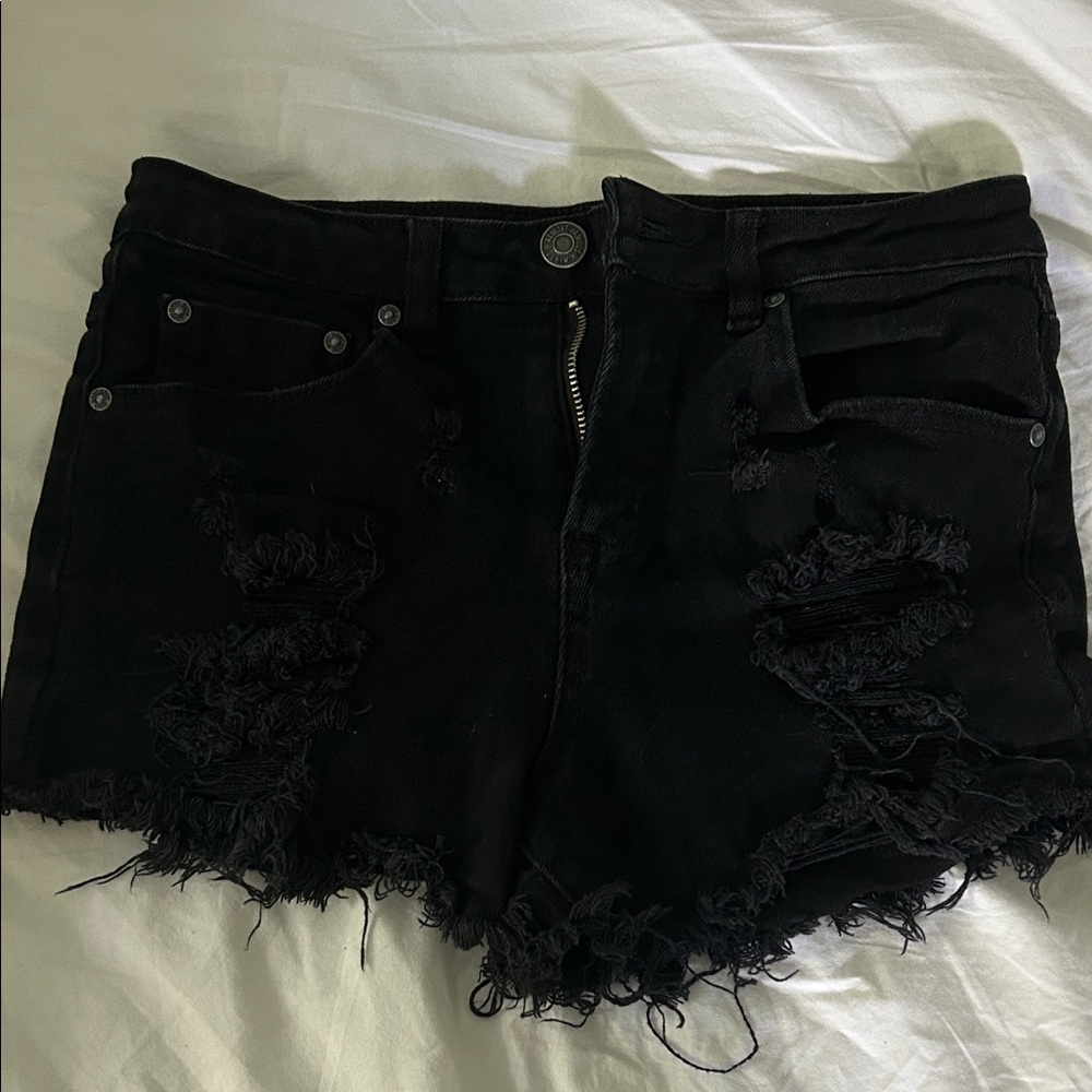 Almost Famous Black Distressed Jean Shorts